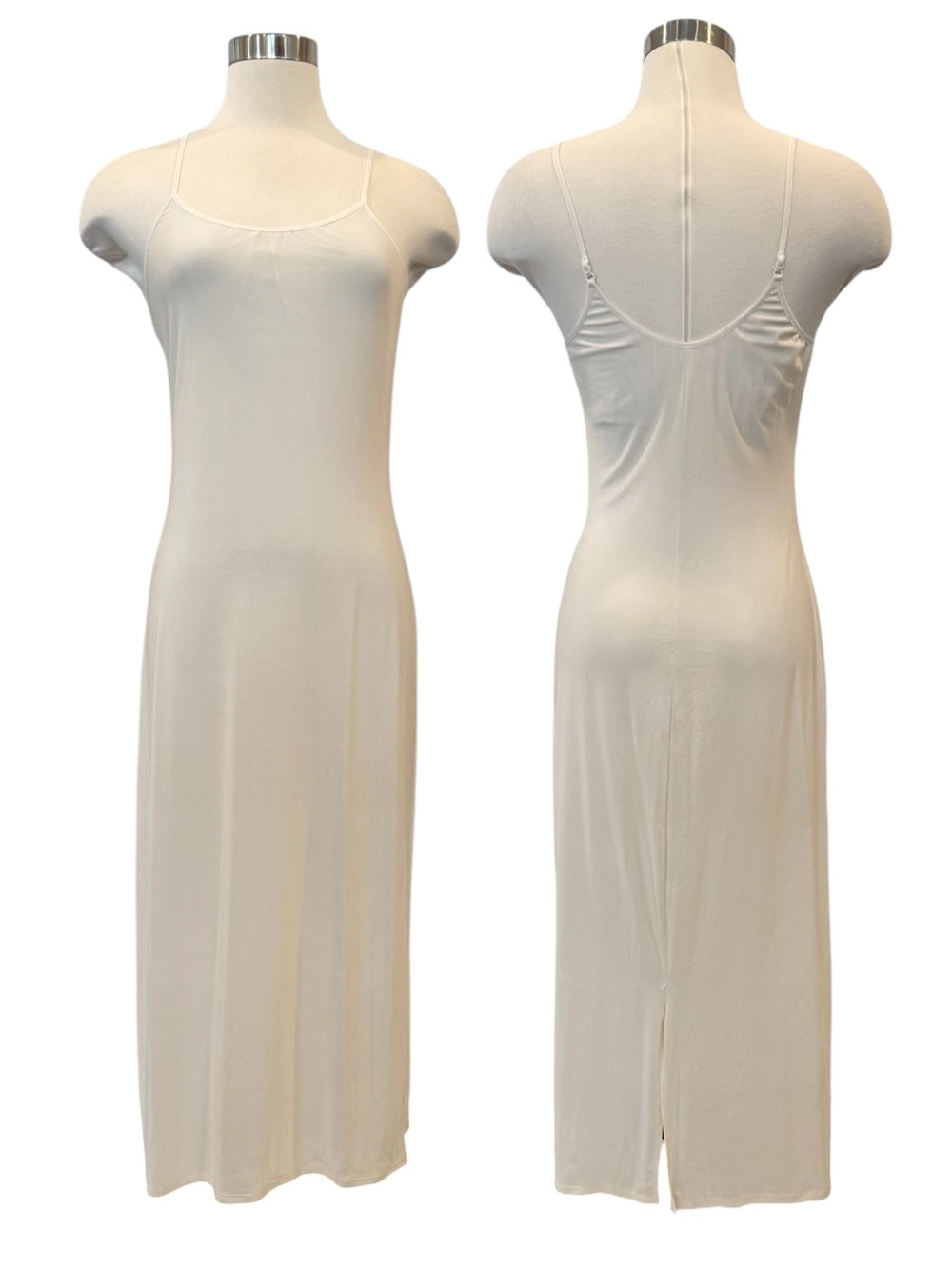 OLGA Silky Nylon Stretch Vintage Full Slip Dress Bodysilk Chemise Ivory Cream 34